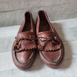 Dexter Womens Brown Leather Tassel Penny Loafers Size 9M